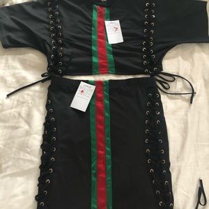 Designer inspired two piece skirt set🎀